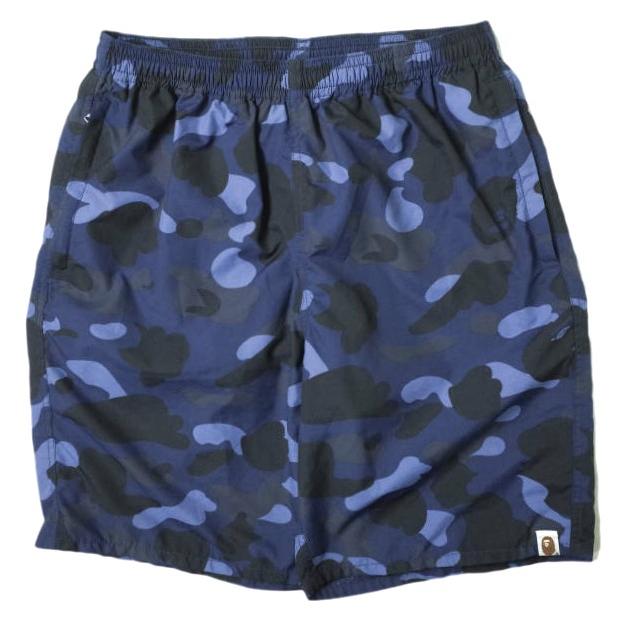A BATHING APE ア ベイシング エイプ 1ST CAMO BEACH PANTS カモフラージュベンチパンツ 001SPD301016X M ネイビー BAPE ショーツ g14696 | 