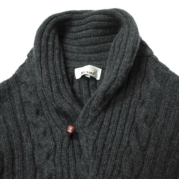 WILLIAM LOCKIE x BEAMS PLUS ウィリアムロッキー 20AW STEWART SHAWL CABLE ケーブルショールカラーカーディガン 11-15-1137-048 S g14774 |  | 03