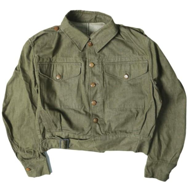 UK ARMY イギリス軍 1950s Green Denim Blouses バトルドレスジャケット 4 OLIVE British Military ヴィンテージ VINTAGE デニムジャケット | 