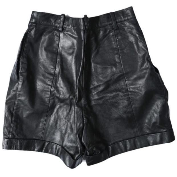 WILSONS LEATHER ウィルソンズレザー 90s 2タックレザーワイドショーツ 95321 10 BLACK ショートパンツ ヴィンテージ ボトムス g14817 |  | 01