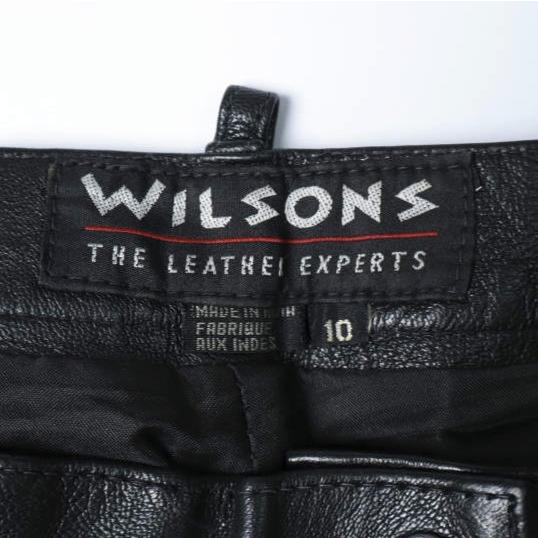 WILSONS LEATHER ウィルソンズレザー 90s 2タックレザーワイドショーツ 95321 10 BLACK ショートパンツ ヴィンテージ ボトムス g14817 |  | 02