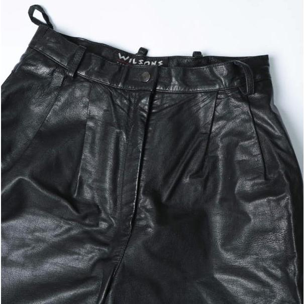 WILSONS LEATHER ウィルソンズレザー 90s 2タックレザーワイドショーツ 95321 10 BLACK ショートパンツ ヴィンテージ ボトムス g14817 |  | 03