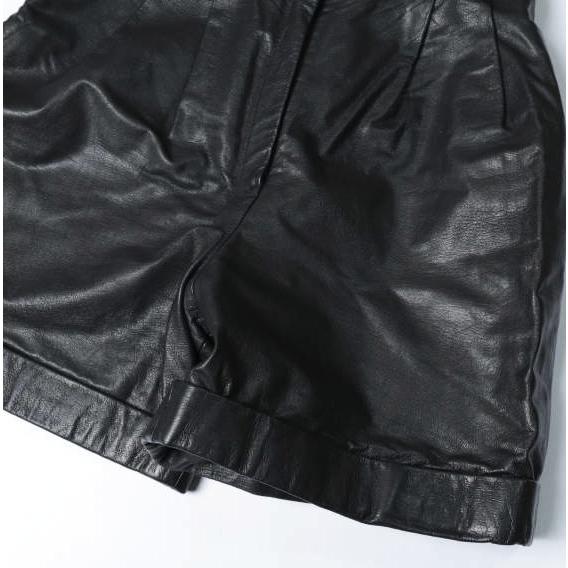 WILSONS LEATHER ウィルソンズレザー 90s 2タックレザーワイドショーツ 95321 10 BLACK ショートパンツ ヴィンテージ ボトムス g14817 |  | 05
