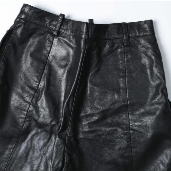 WILSONS LEATHER ウィルソンズレザー 90s 2タックレザーワイドショーツ 95321 10 BLACK ショートパンツ ヴィンテージ ボトムス g14817 |  | 06