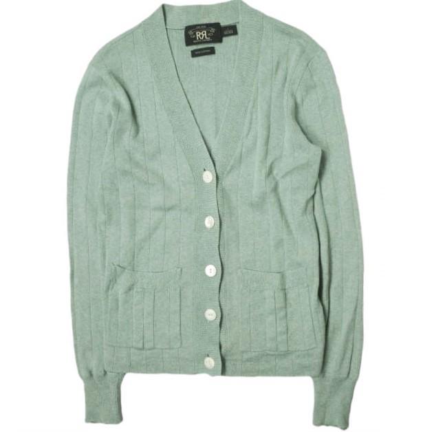 RRL ダブルアールエル コットンニットVネックカーディガン 0162390GV 1 ライトグリーン Double RL トップス g14833 | 