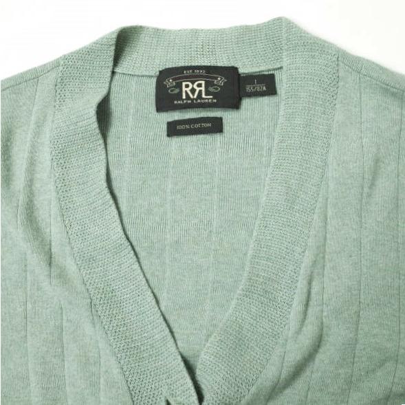 RRL ダブルアールエル コットンニットVネックカーディガン 0162390GV 1 ライトグリーン Double RL トップス g14833 |  | 03