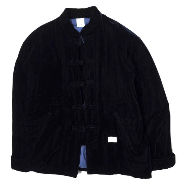 BEDWIN ＆ THE HEARTBREAKERS ベドウィン 19AW VELVET CHINA JACKET KELLY ベルベットチャイナジャケット 3 NAVY 中綿 ベロア g14848 | 
