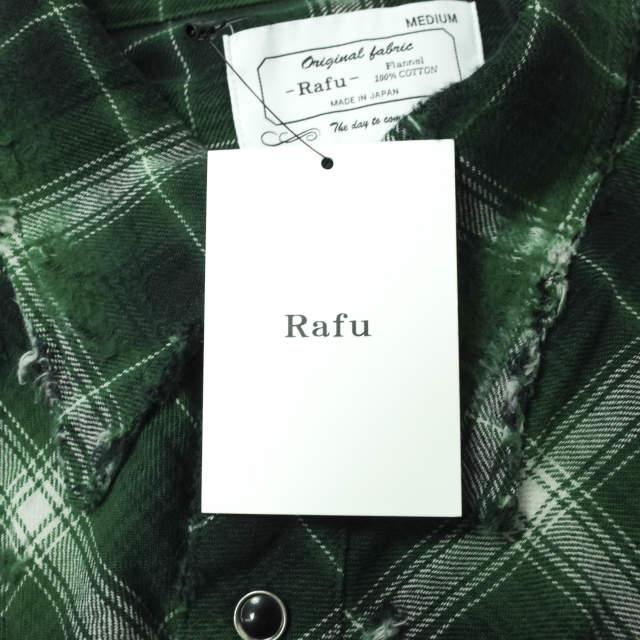 Rafu ミヤギ ヒデタカ ダメージ加工 チェック地 ウエスタンシャツ M 緑 Rafu ラフ ウェスタンシャツ ネル ダメージシャツ ミヤギ