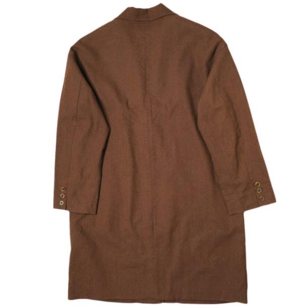 nano universe ナノユニバース リネンブレンドロングジャケットコート 673-0116019 Free ブラウン チェスターコート アウター g14925 |  | 01
