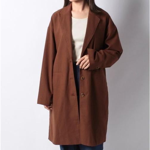 nano universe ナノユニバース リネンブレンドロングジャケットコート 673-0116019 Free ブラウン チェスターコート アウター g14925 |  | 02