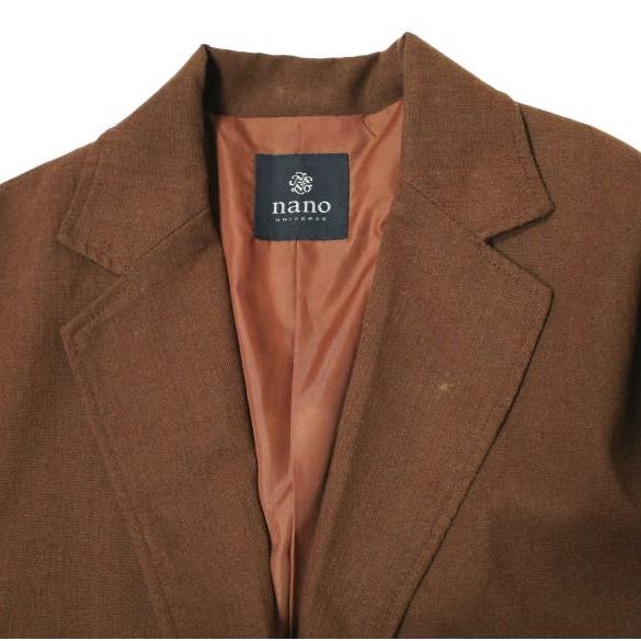 nano universe ナノユニバース リネンブレンドロングジャケットコート 673-0116019 Free ブラウン チェスターコート アウター g14925 |  | 04