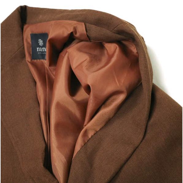 nano universe ナノユニバース リネンブレンドロングジャケットコート 673-0116019 Free ブラウン チェスターコート アウター g14925 |  | 07