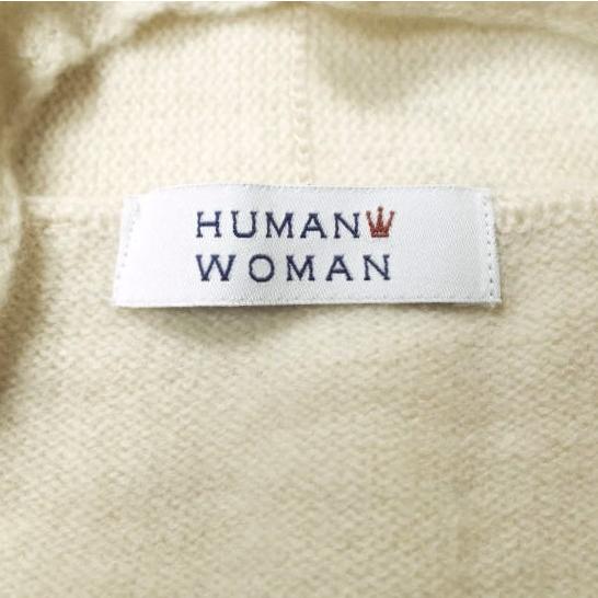 HUMAN WOMAN ヒューマンウーマン 日本製 ミドルゲージニュアンスニットカーディガン 077-9270201 M ベージュ ロング ウール g15032 |  | 03