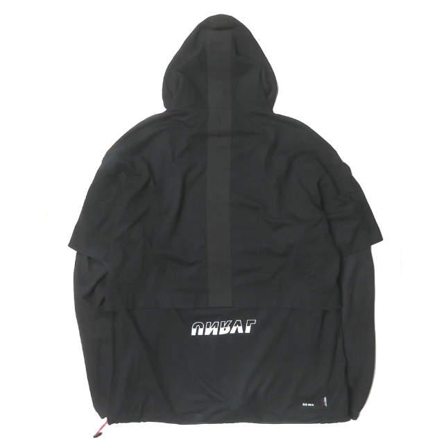 UNRAVEL PROJECT アンレーベルプロジェクト JERSEY DRAWSTRING HOODIE ワッフルレイヤード プルオーバーパーカー S ブラック BEN TAVERNITI |  | 01