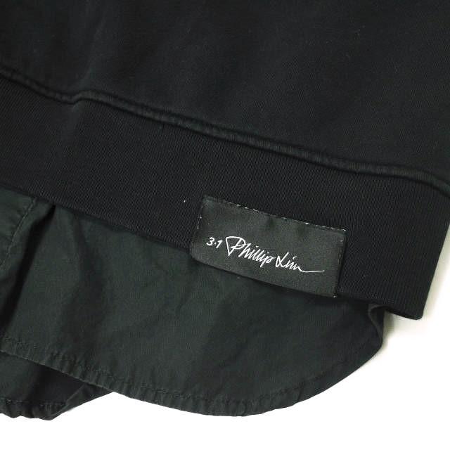 3.1 Phillip Lim フィリップリム SS SWEATSHIRT W POPLIN SHIRT TALL シャツレイヤード ショートスリーブスウェット F181-2485LWFM M Black |  | 05