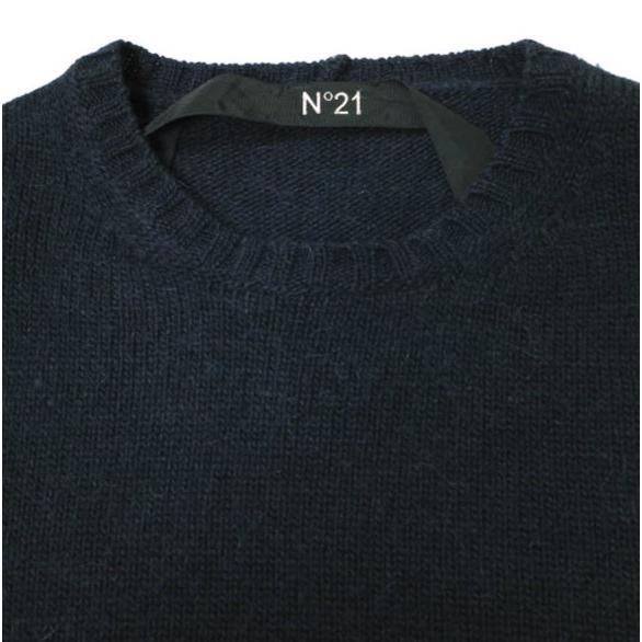 N°21 ヌメロヴェントゥーノ アルパカーボーダークルーネックニット ?P15IN1M0A0067074 46 ネイビー セーター プルオーバー g15088 |  | 03