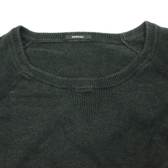 DENHAM デンハム Vガゼット付き ハイゲージコットン ラグランクルーネックニット 01-16-07-53-001 S グレー セーター プルオーバー |  | 03
