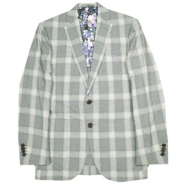 Tollegno 1900 トレーニョ グレンチェックスーツ 春夏モデル オーダーサイズ(M程度) グレー セットアップ ジャケット＆スラックス g15207 |  | 01