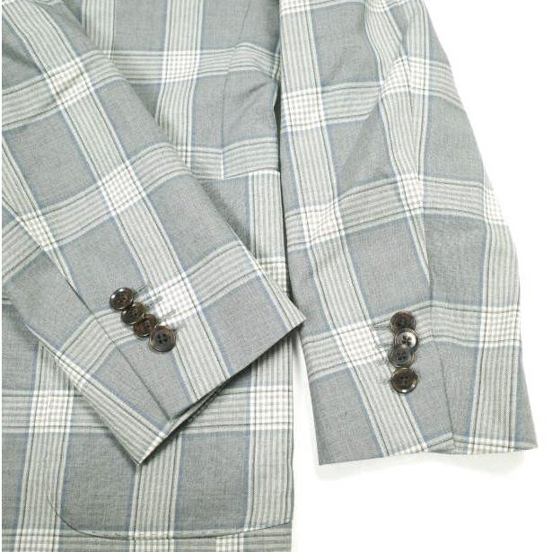 Tollegno 1900 トレーニョ グレンチェックスーツ 春夏モデル オーダーサイズ(M程度) グレー セットアップ ジャケット＆スラックス g15207 |  | 06