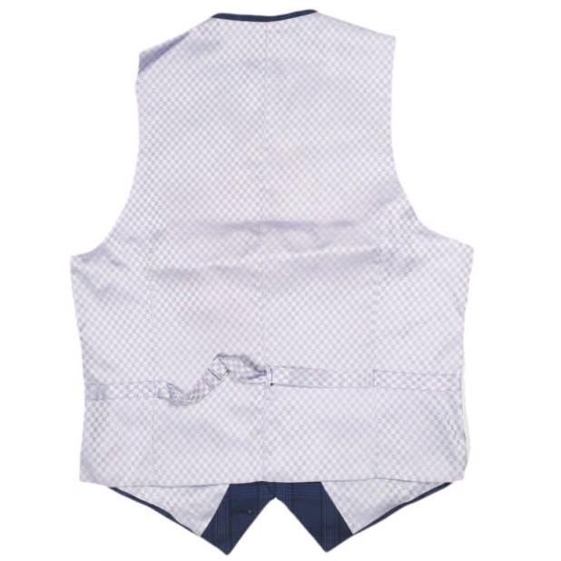 Tollegno 1900 トレーニョ グレンチェック3ピーススーツ 通年モデル オーダーサイズ ネイビー セットアップ ジャケット＆ジレ＆スラックス |  | 04