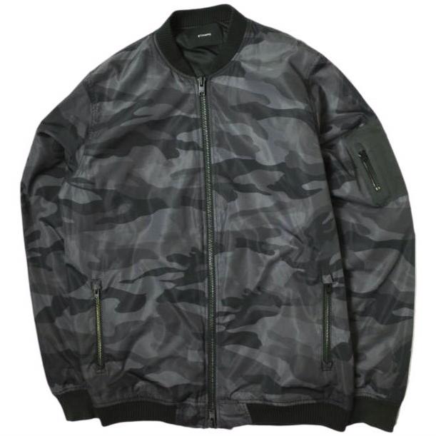 STAMPD スタンプド Camouflage Tech Zip Bomber Jacket カモフラージュボンバージャケット L Black Camo MA-1 フライト 中綿 g15231 | 
