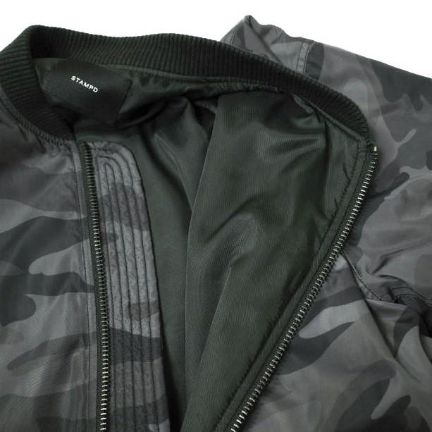 STAMPD スタンプド Camouflage Tech Zip Bomber Jacket カモフラージュボンバージャケット L Black Camo MA-1 フライト 中綿 g15231 |  | 06