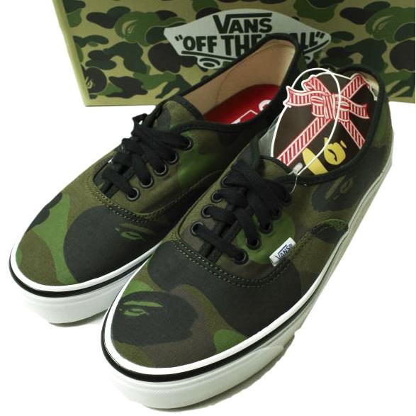 新品 A BATHING APE x VANS ア ベイシング エイプ バンズ 別注 AUTHENTIC 44 DX オーセンティック US9(27cm) 1ST CAMO GREEN 迷彩 g15319 | 