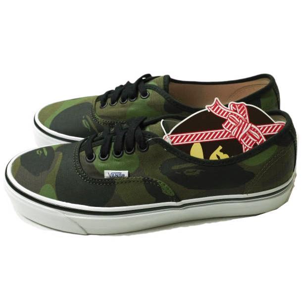新品 A BATHING APE x VANS ア ベイシング エイプ バンズ 別注 AUTHENTIC 44 DX オーセンティック US9(27cm) 1ST CAMO GREEN 迷彩 g15319 |  | 01