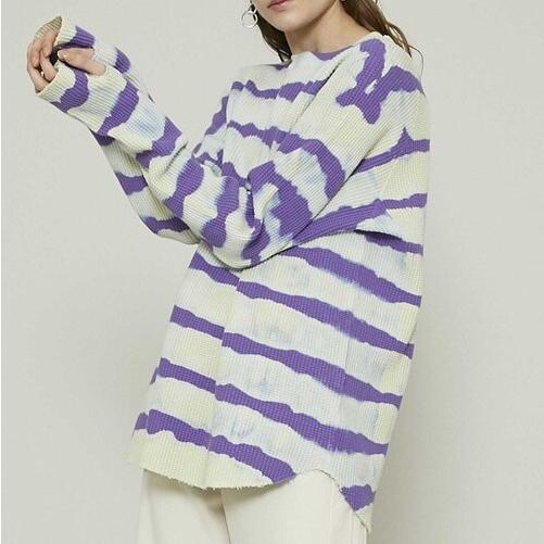 UNUSED アンユーズド 21SS Tie Dye Thermal Long Sleeve T-shirt タイダイ染めサーマルロングスリーブTシャツ US2023 0 PURPLE カットソー |  | 02