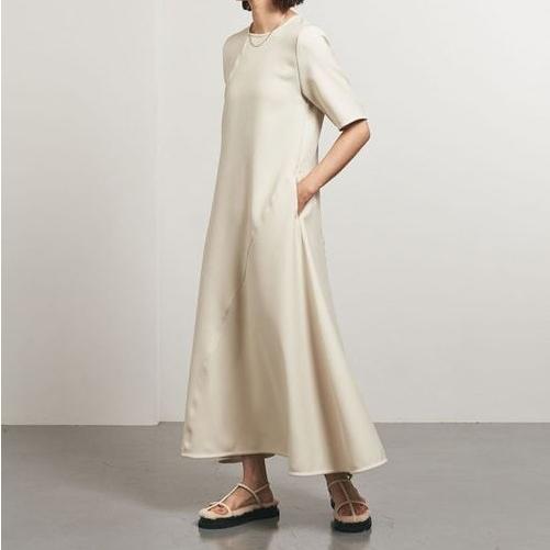 TO UNITED ARROWS ユナイテッドアローズ 日本製 P FLA MAXI ONE PIECE 二重織カルゼマキシワンピース 1583-699-0060 M Off White g15329 |  | 02