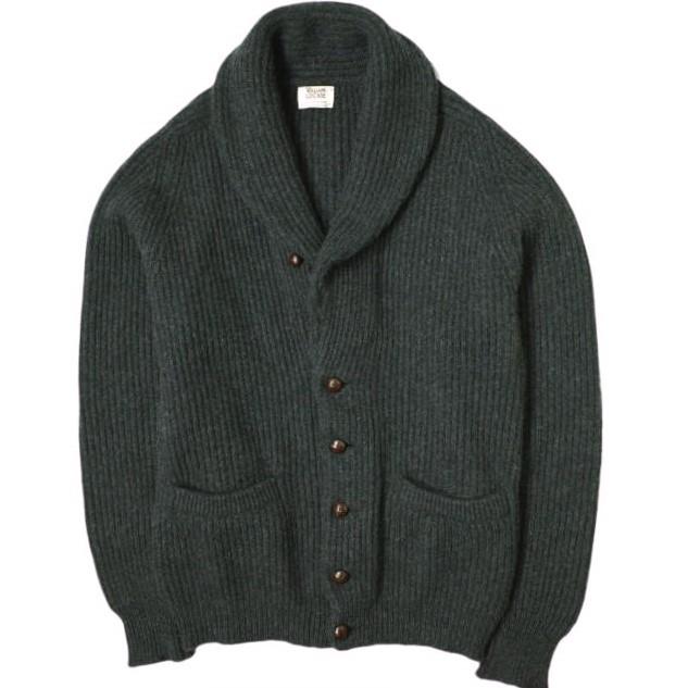 WILLIAM LOCKIE ウィリアムロッキー スコットランド製 カシミヤショールカラーカーディガン 40 チャコールグレー ニット ローゲージ g15361 | 