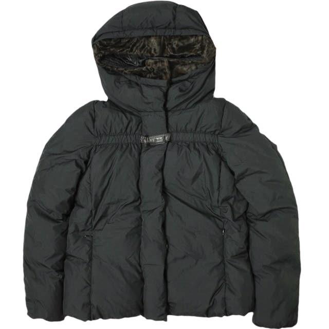 MONCLER モンクレール NANDINIE ファー付きフーデッドショートダウンジャケット 122-093-46390-10 00 ブラック ハンガリー製 g15385 | 