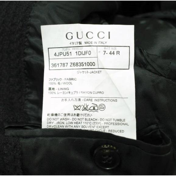 GUCCI グッチ イタリア製 鍵編みニット2Bジャケット 4JPU51 1DIJF0 7-44R ブラック テーラード アンコン アウター g15420 |  | 07