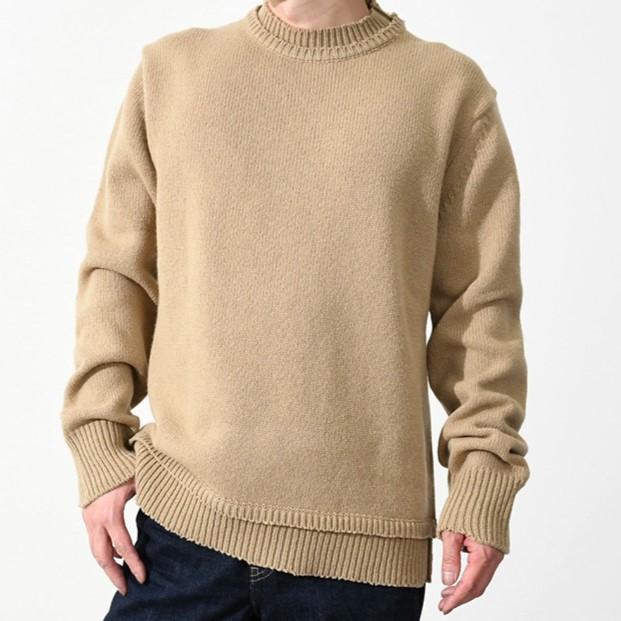 MAISON MARGIELA 4 14 メゾンマルジェラ 22AW Elbow Patch Sweater 5G エルボーパッチクルーネックニット SI1GP0001 S18064 S BEIGE g15625 |  | 09