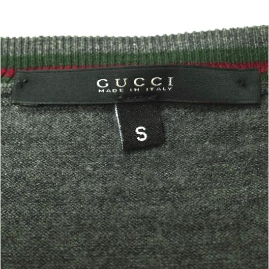 GUCCI グッチ イタリア製 シェリーライン ハイゲージウールVネックカーディガン 232191 Z2954 S グレー ニット トップス g15653 |  | 02