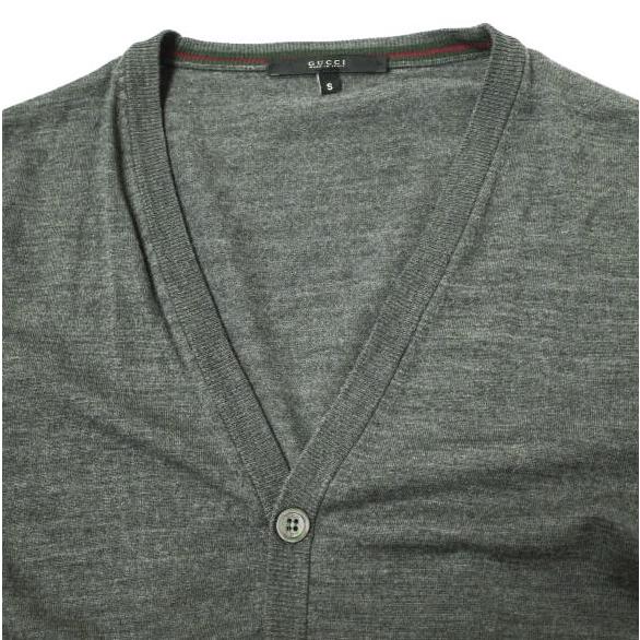 GUCCI グッチ イタリア製 シェリーライン ハイゲージウールVネックカーディガン 232191 Z2954 S グレー ニット トップス g15653 |  | 03
