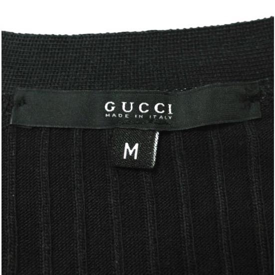 GUCCI グッチ イタリア製 リブ編みシルクVネックカーディガン 236290 Z6396 M ブラック ハイゲージ ニット トップス g15654 |  | 02