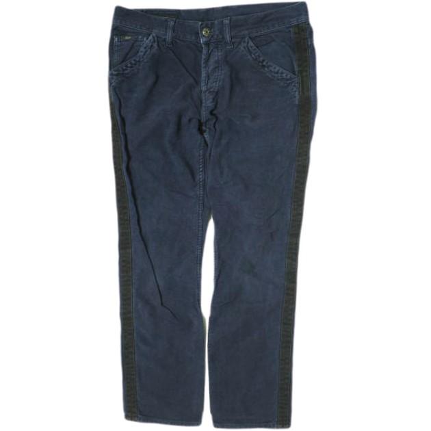 GUCCI グッチ イタリア製 サイドラインモールスキンパンツ 300236 XZ758 44 ネイビー スリムテーパード 5ポケット ボトムス g15658 | 