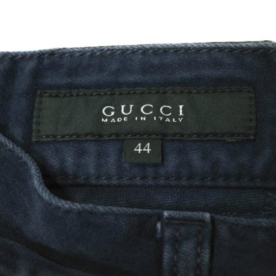 GUCCI グッチ イタリア製 サイドラインモールスキンパンツ 300236 XZ758 44 ネイビー スリムテーパード 5ポケット ボトムス g15658 |  | 02