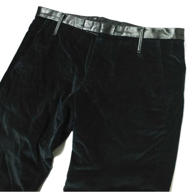 GUCCI グッチ イタリア製 レザーコンビ スリムベロアパンツ 352985 Z4716 46 ネイビー/ブラック ベルベット ボトムス g15659 |  | 03