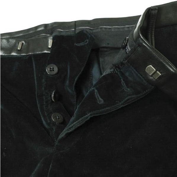 GUCCI グッチ イタリア製 レザーコンビ スリムベロアパンツ 352985 Z4716 46 ネイビー/ブラック ベルベット ボトムス g15659 |  | 04