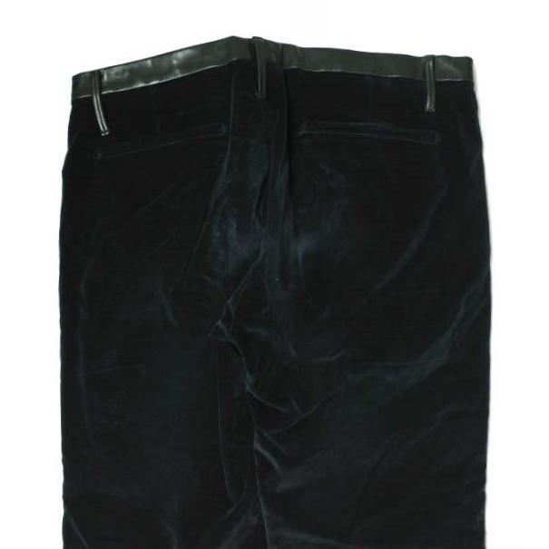 GUCCI グッチ イタリア製 レザーコンビ スリムベロアパンツ 352985 Z4716 46 ネイビー/ブラック ベルベット ボトムス g15659 |  | 05