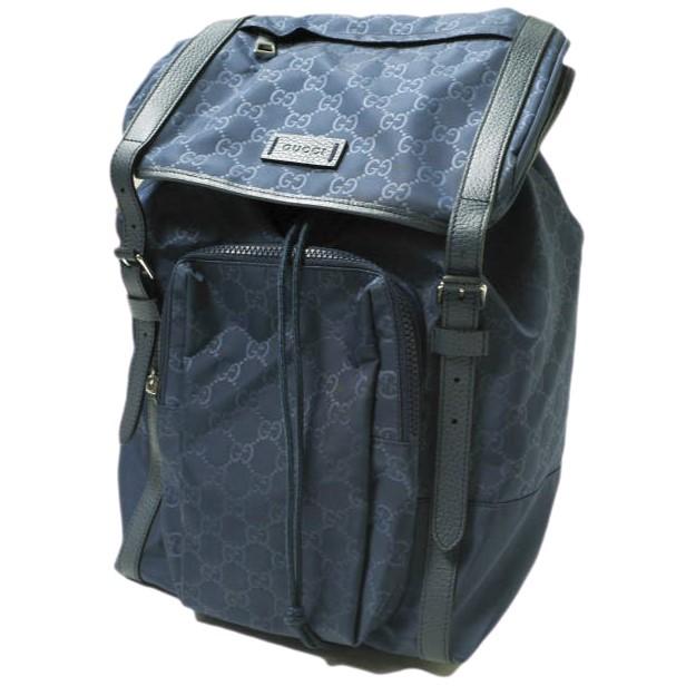 GUCCI グッチ イタリア製 GGナイロン バックパック 387071 498879 ネイビー リュックサック デイパック カバン g15661 | 