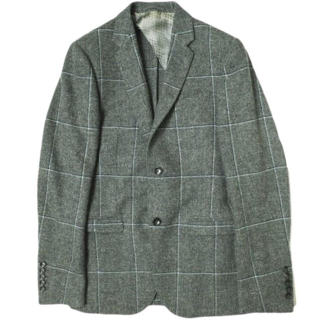 GUCCI グッチ イタリア製 ウインドウペーン ウール2Bジャケット 19W5F0 46R グレー テーラード アウター g15683 | 
