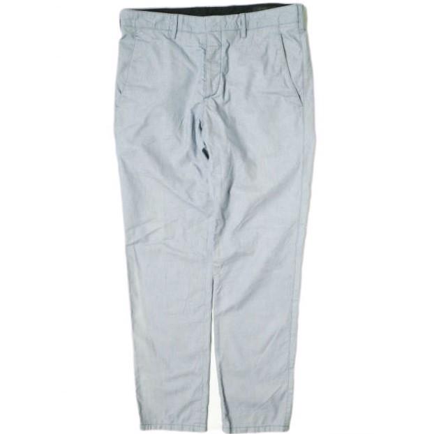 PRADA プラダ コットンスリムトラウザーズ ACS1 2014 3533 SPD91 S141 91X 46 サックスブルー プレス パンツ ボトムス g15685 | 