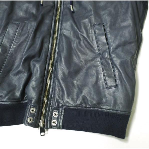 DIESEL ディーゼル ラムレザーパーカー S ネイビー 革ジャン DIESEL ディーゼル ラムレザーパーカー S ネイビー 革ジャン