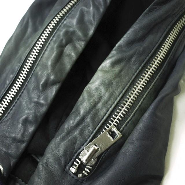 DIESEL ディーゼル ラムレザーパーカー S ネイビー 革ジャン シープスキン フーデッド ジャケット アウター g15761 |  | 07