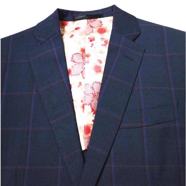 BIELLESI ビエレッシ チェック2Bジャケット ＆ ノープリーツスラックス オーダーサイズ(S程度) ネイビー スーツ セットアップ g15797 |  | 06