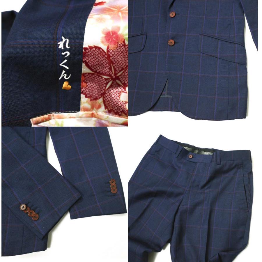 BIELLESI ビエレッシ チェック2Bジャケット ＆ ノープリーツスラックス オーダーサイズ(S程度) ネイビー スーツ セットアップ g15797 |  | 08