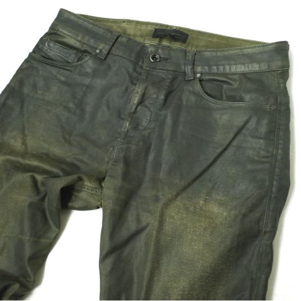 DIESEL BLACK GOLD ディーゼルブラックゴールド イタリア製 TYPE-241 コーティング加工スキニーパンツ 28 OLIVE ボタンフライ g15804 |  | 04